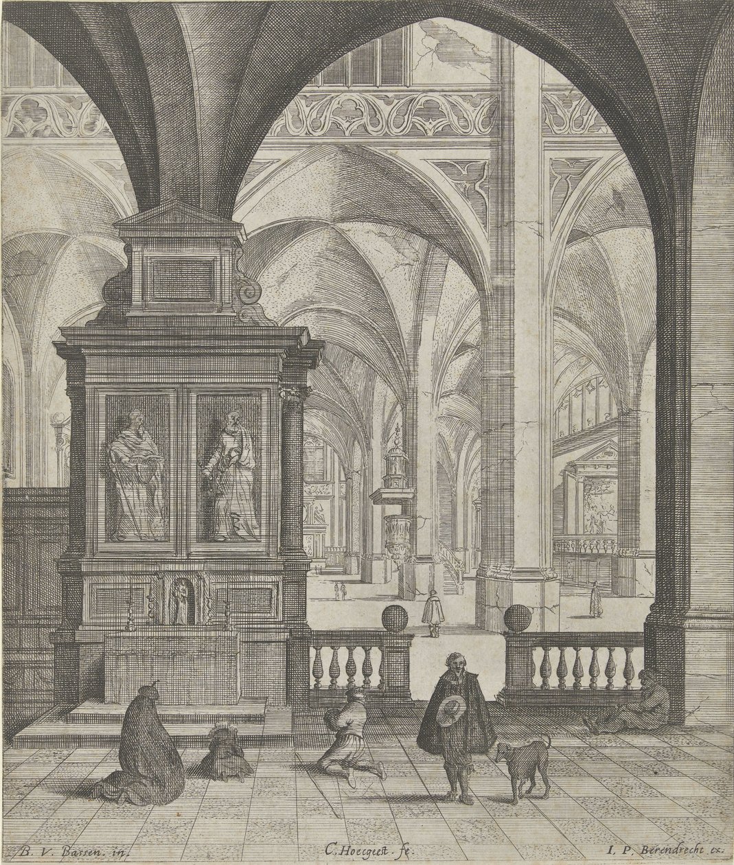 Kerkinterieur door Gerard Houckgeest