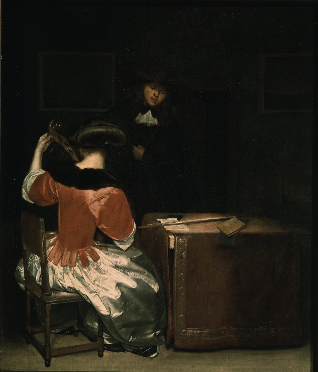 De Muziekles door Gerard, Ter Borch