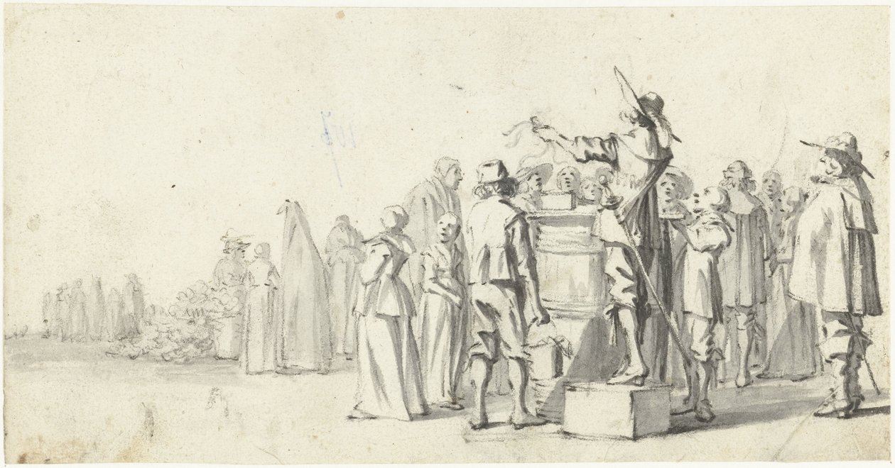 Omroeper op een marktplein door Gerard ter Borch (II)