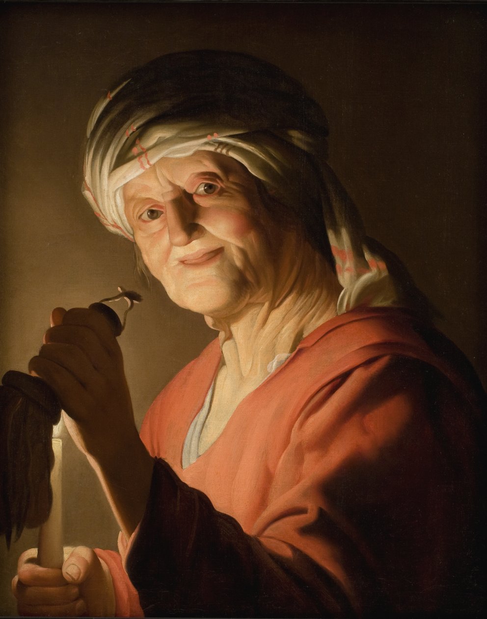 Een oude vrouw door Gerard van Honthorst