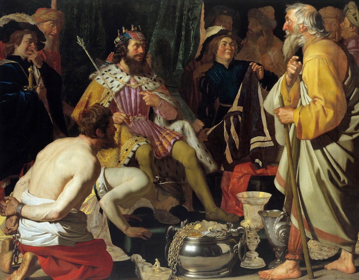 Solon en Croesus door Gerard van Honthorst