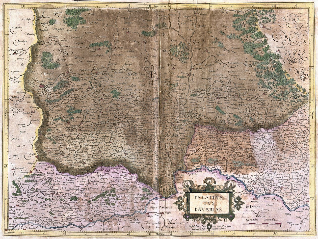 Beieren, Duitsland (gravure) door Gerardus Mercator