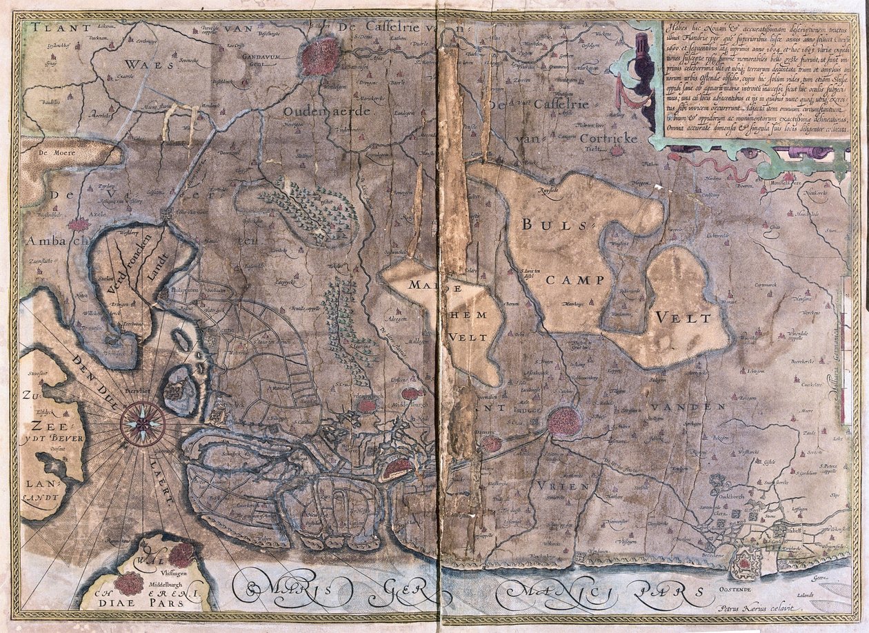 Vlaanderen, België (gravure) door Gerardus Mercator