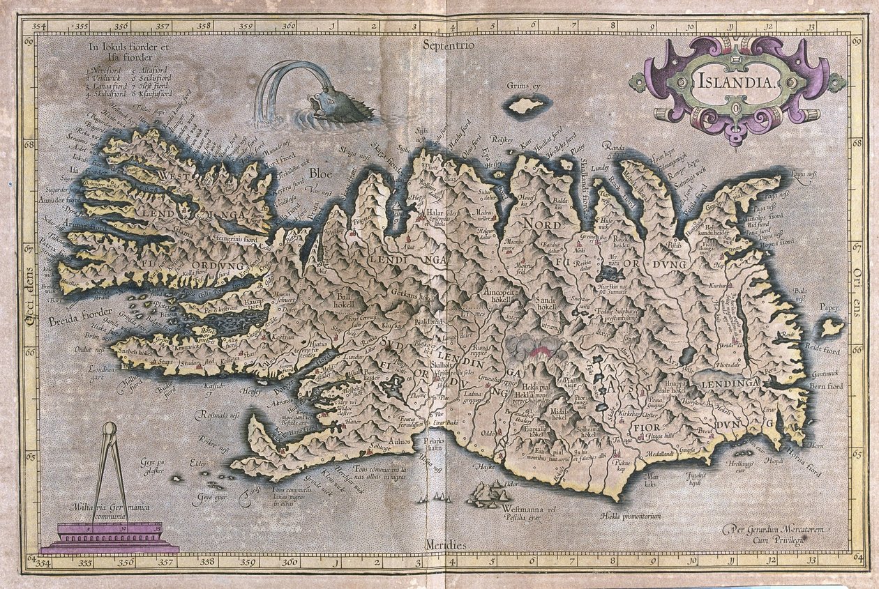 IJsland door Gerardus Mercator