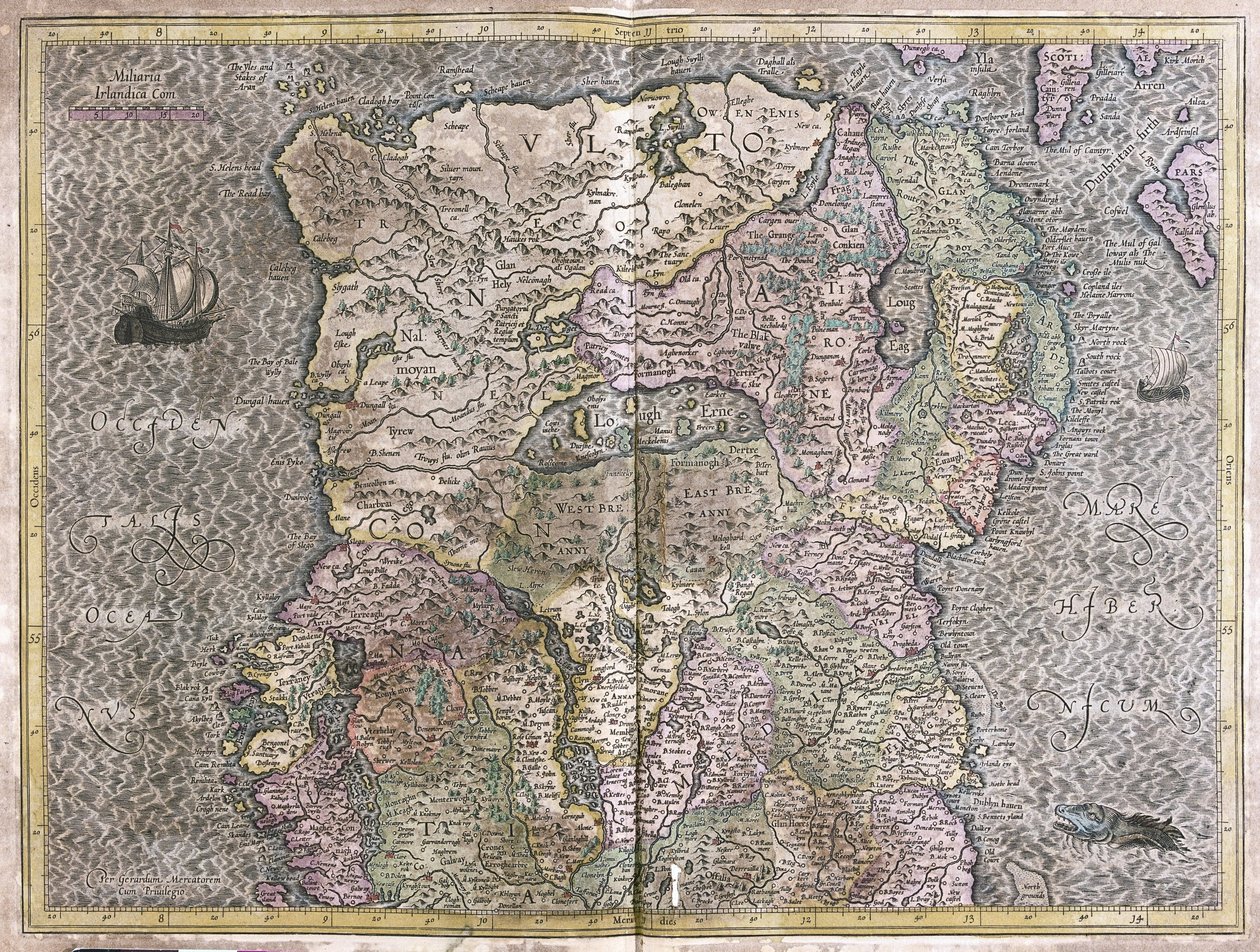 Ierland door Gerardus Mercator