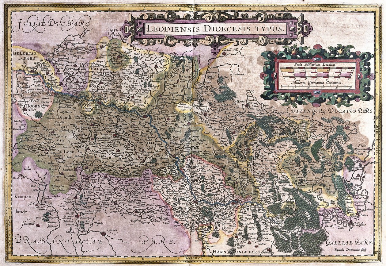 Luik, België (gravure) door Gerardus Mercator