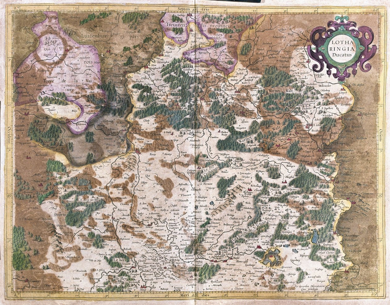 Lotharingen, Frankrijk (gravure) door Gerardus Mercator