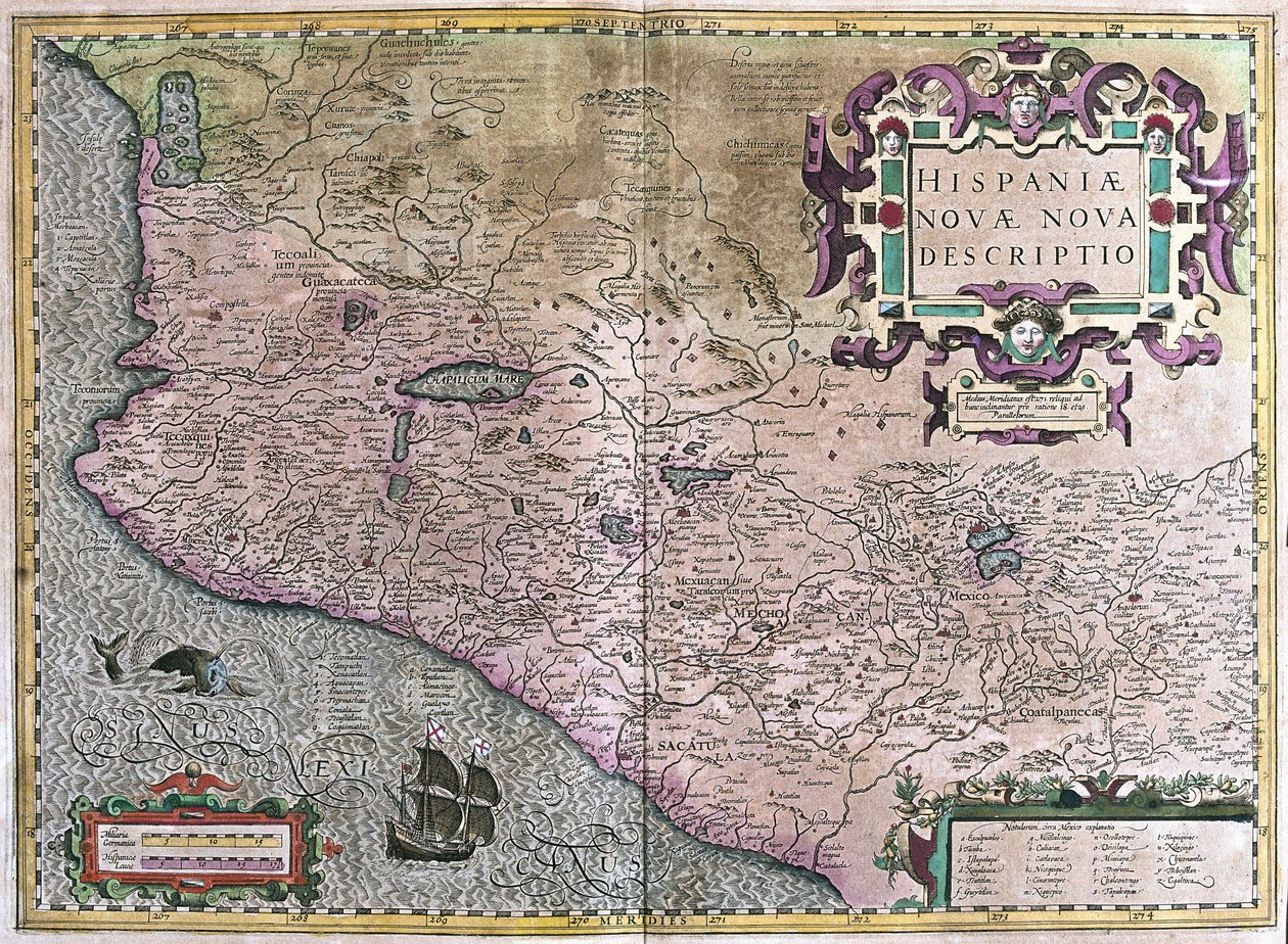 Mexico (gravure) door Gerardus Mercator