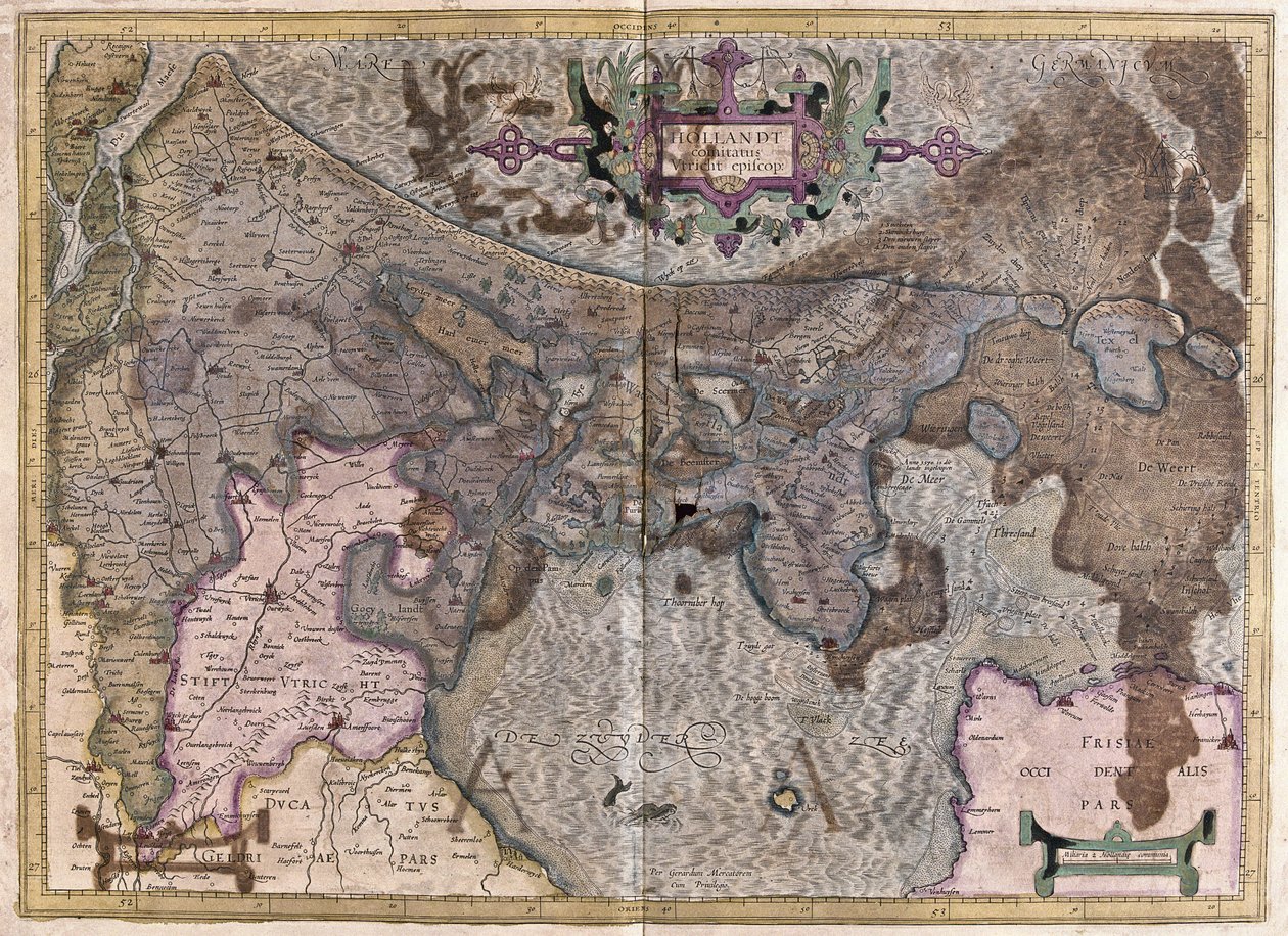 Nederland (gravure) door Gerardus Mercator