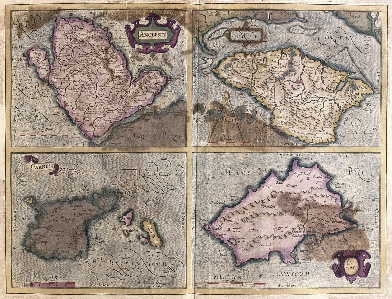 De Britse eilanden (gravure) door Gerardus Mercator