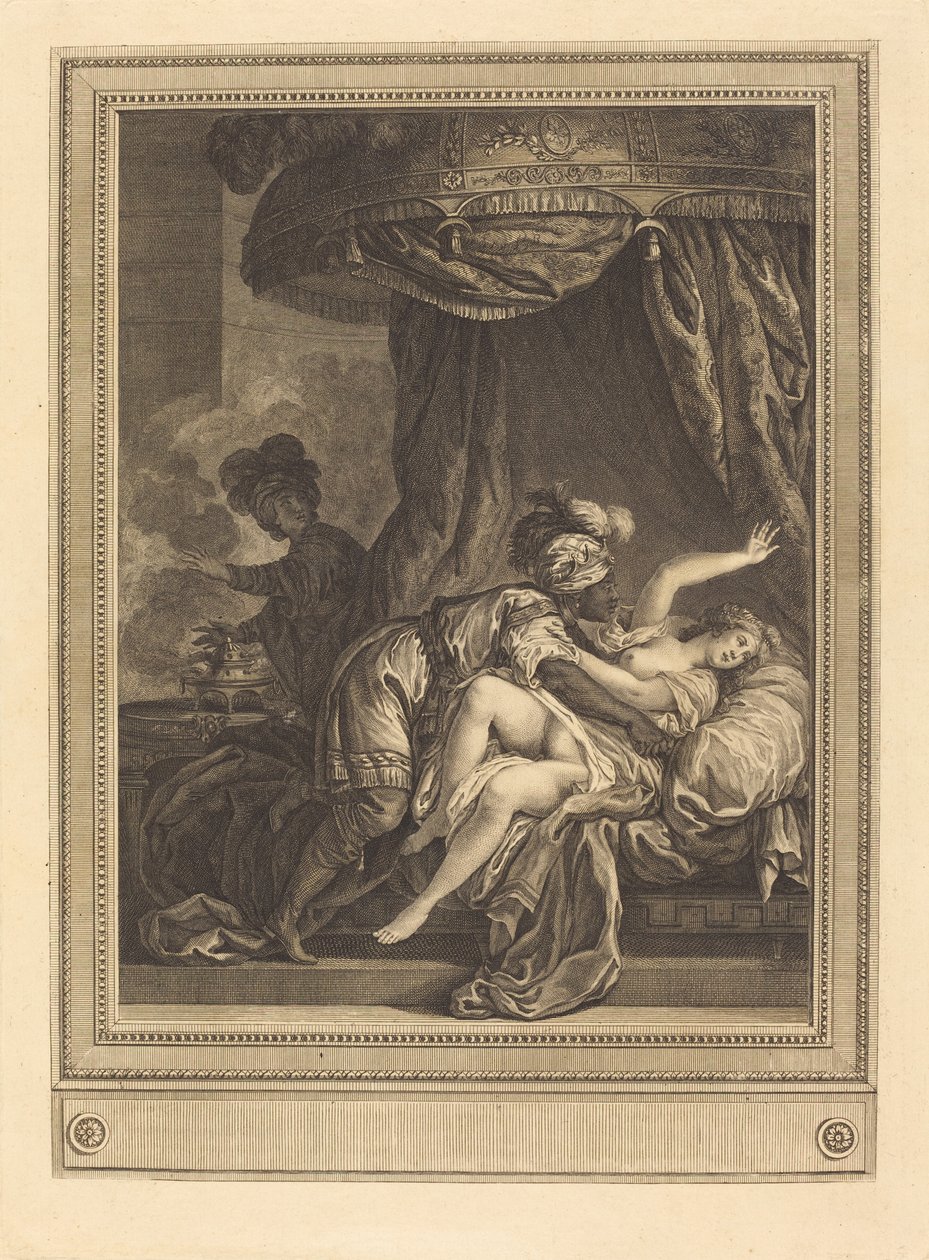 De koning van Ethiopië door Geraud Vidal after Charles Monnet