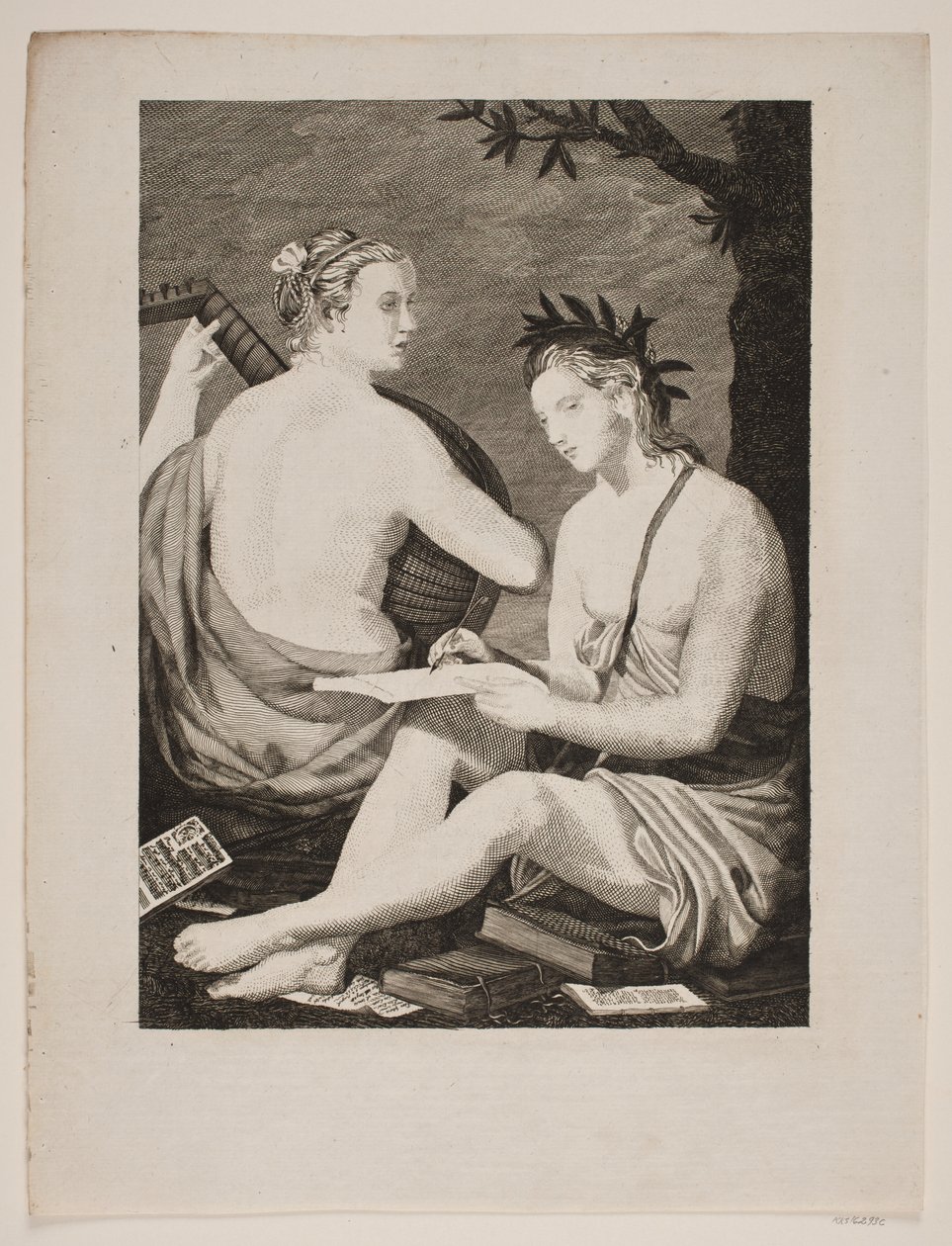 Terpsichore en Calliope door Gerhard Ludvig Lahde