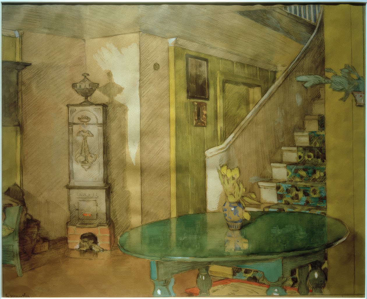 Interieur "Leveld" ingang door Gerhard Peter Frantz Vilhelm Munthe
