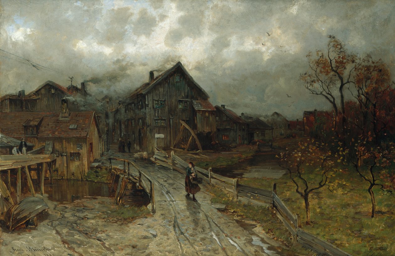 Nybro, Akerselva door Gerhard Peter Frantz Vilhelm Munthe