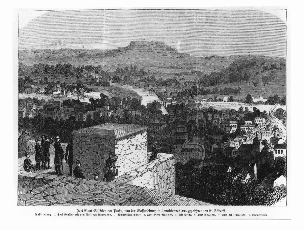 Mont Valérien gezien vanuit Louveciennes, illustratie uit 