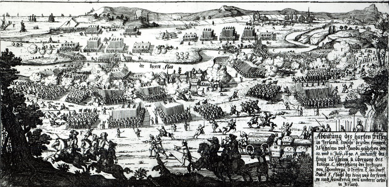 De Slag aan de Boyne, c.1690 door German School
