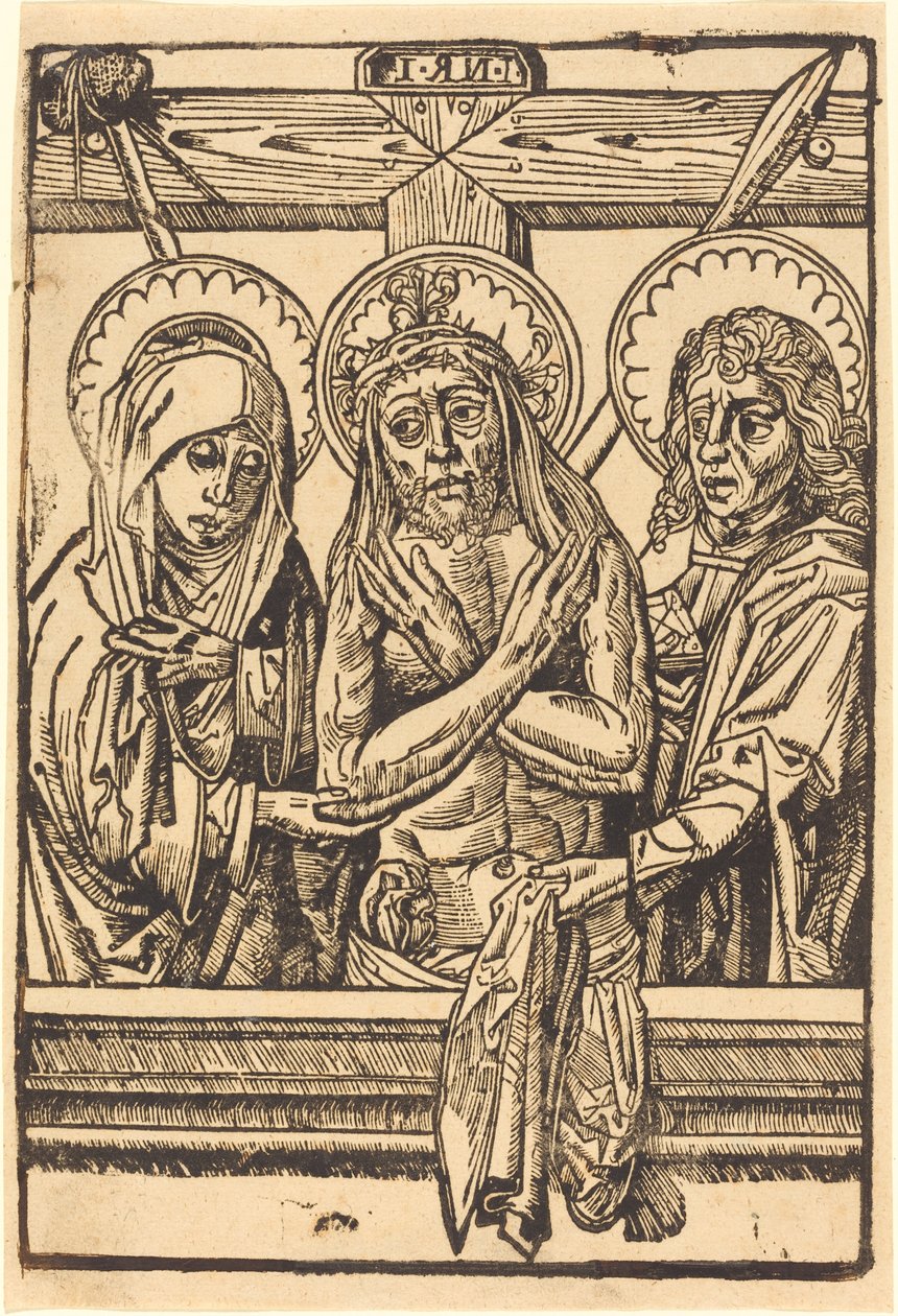 Christus tussen Maria en Johannes door German 15th Century