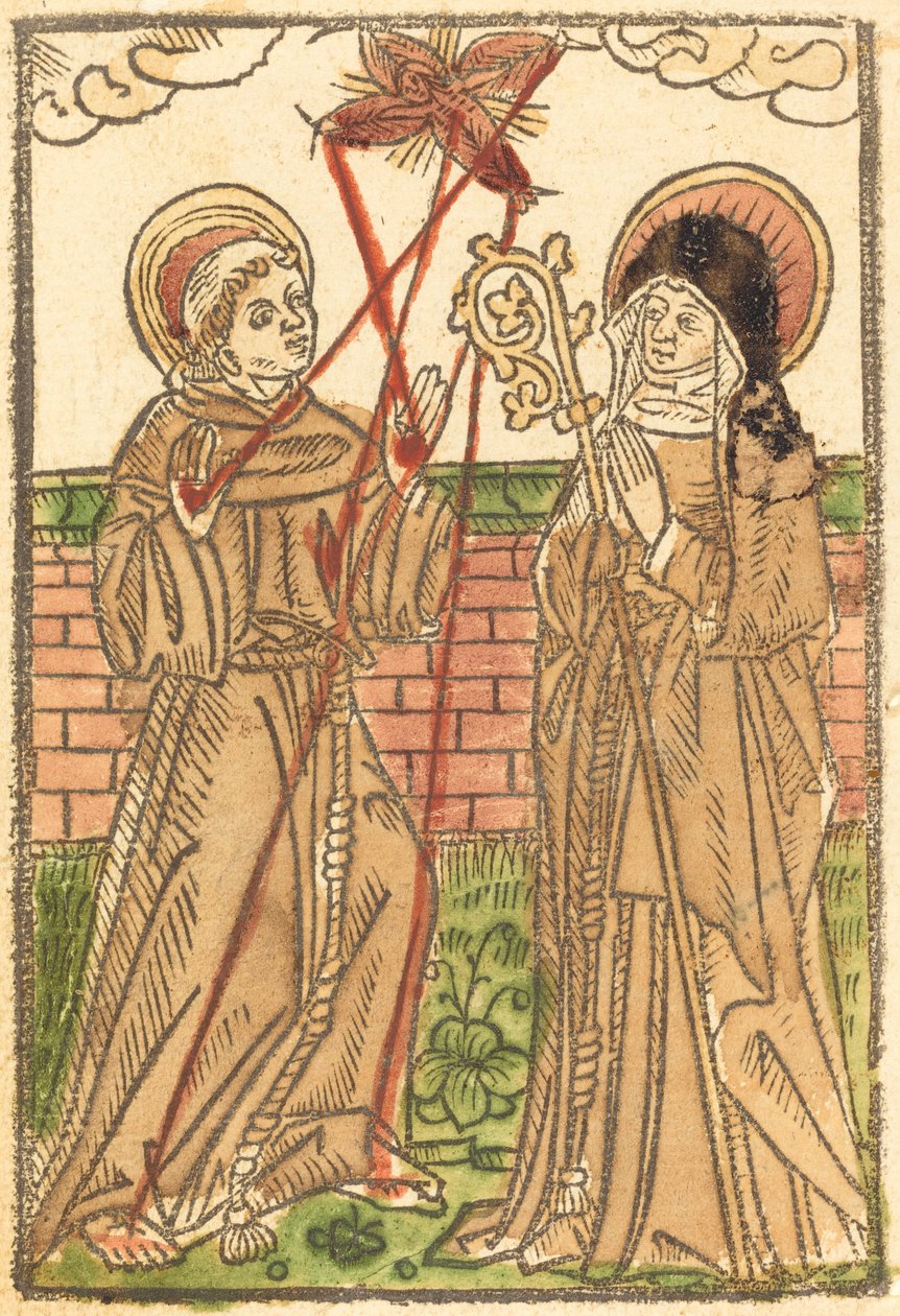 Sint Franciscus en Sint Clara door German 15th Century