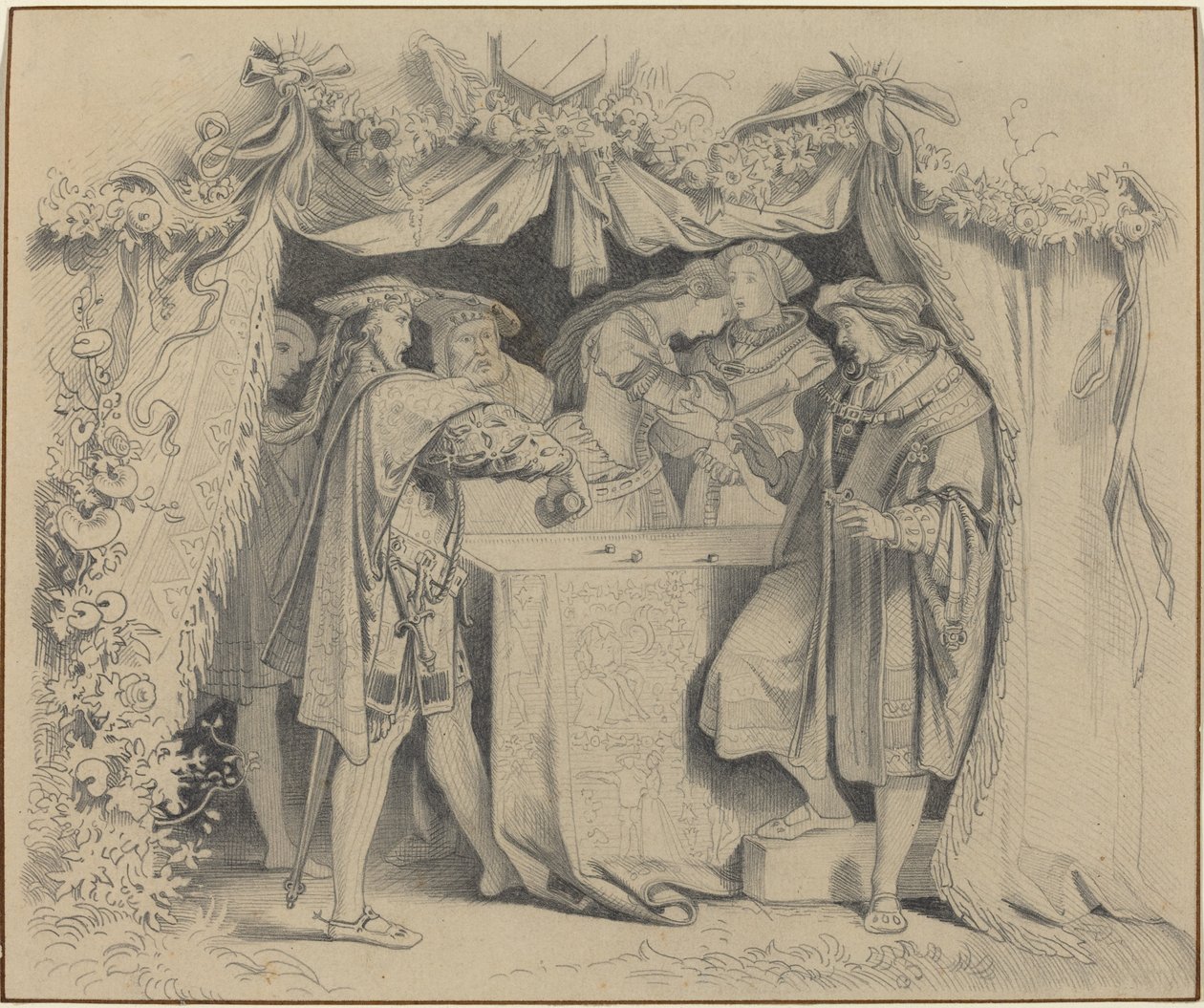 Mannen die dobbelen door German 19th Century