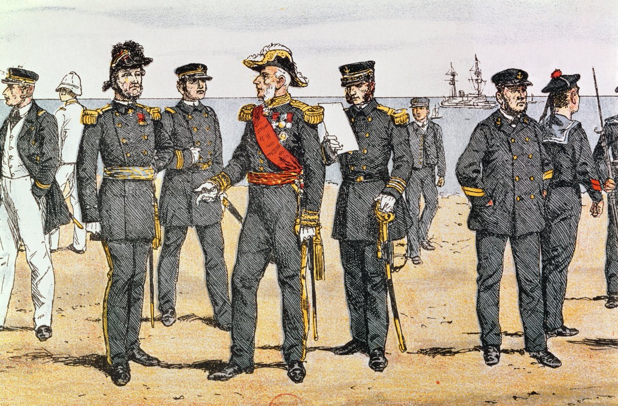 Franse marine-uniformen, eind 19e eeuw door German School