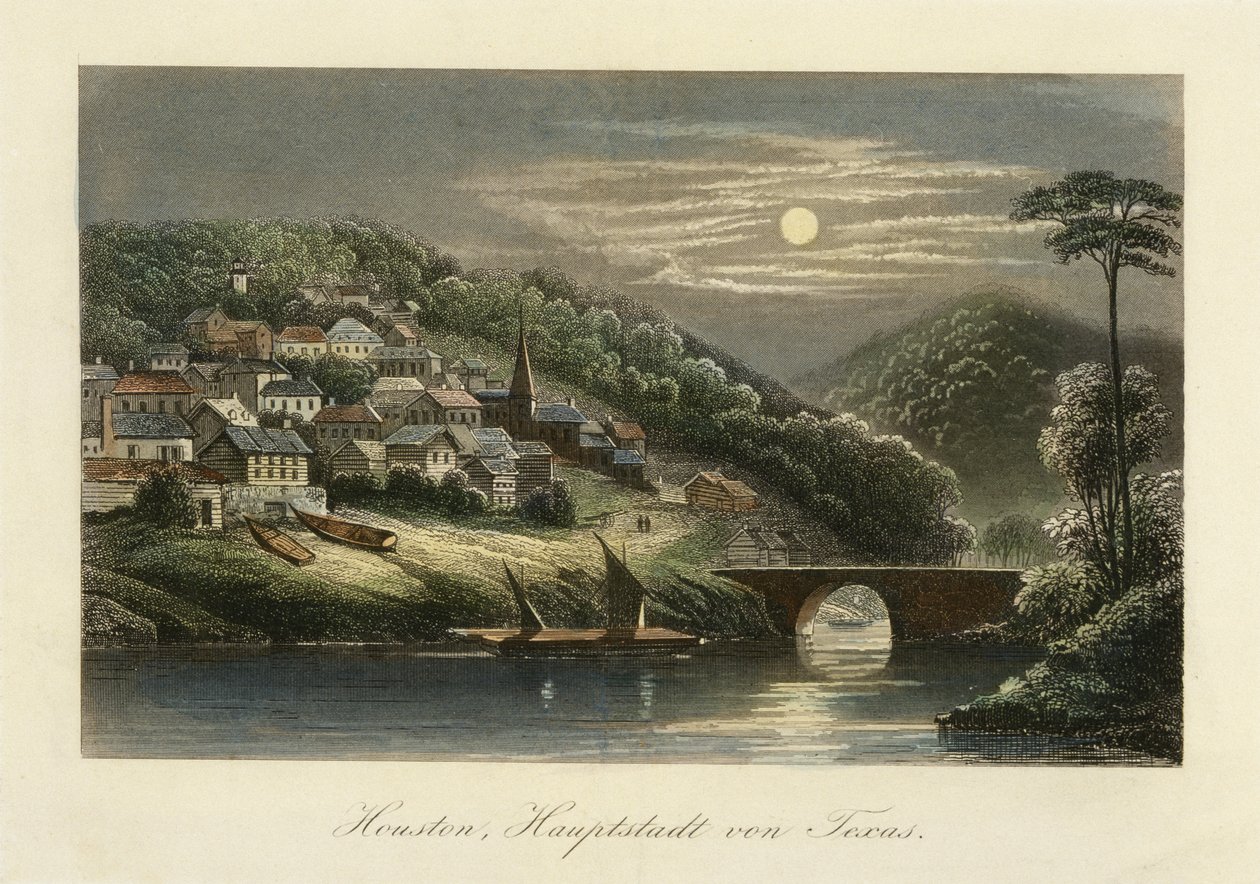 Houston, Hoofdstad van Texas, ca. 1845-ca. 1850 door German School