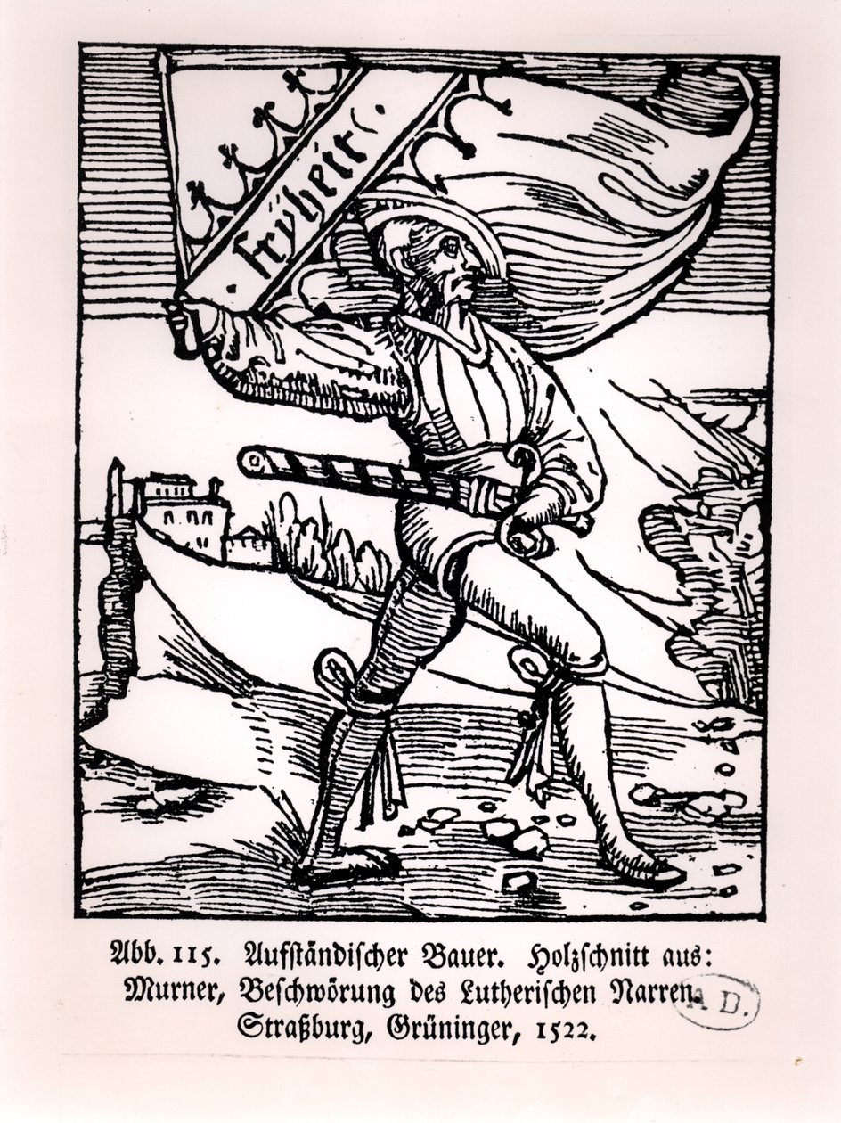 Vrijheid, illustratie van de Boerenopstand, 1522 door German School