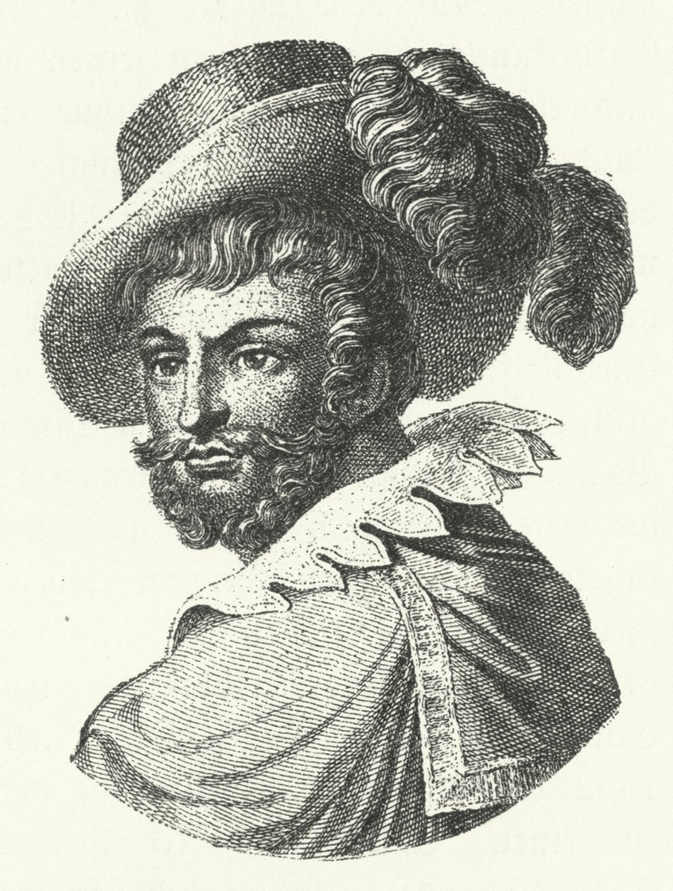 Luis de Camoes, Portugese dichter (gravure) door German School