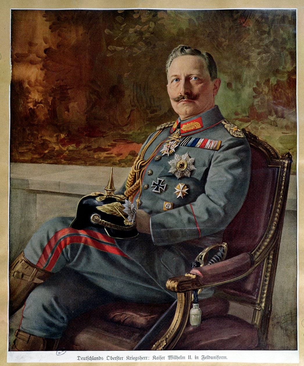 Portret van Kaiser Wilhelm II (1859-1941) door German School