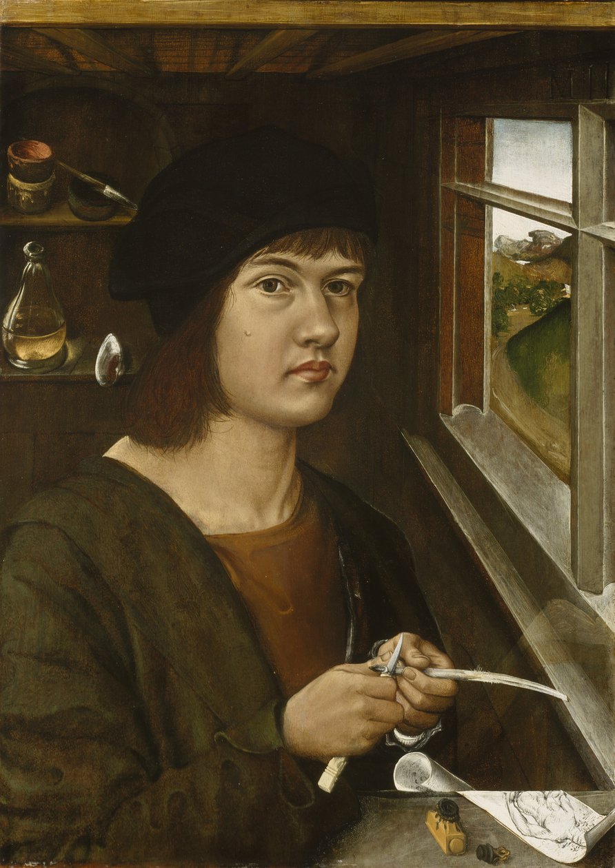 Portret van een Jonge Kunstenaar, ca. 1500 door German School
