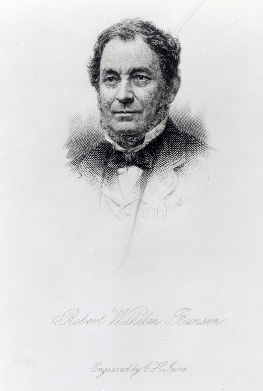 Robert Wilhelm Bunsen, gegraveerd door C.H Jeens door German School