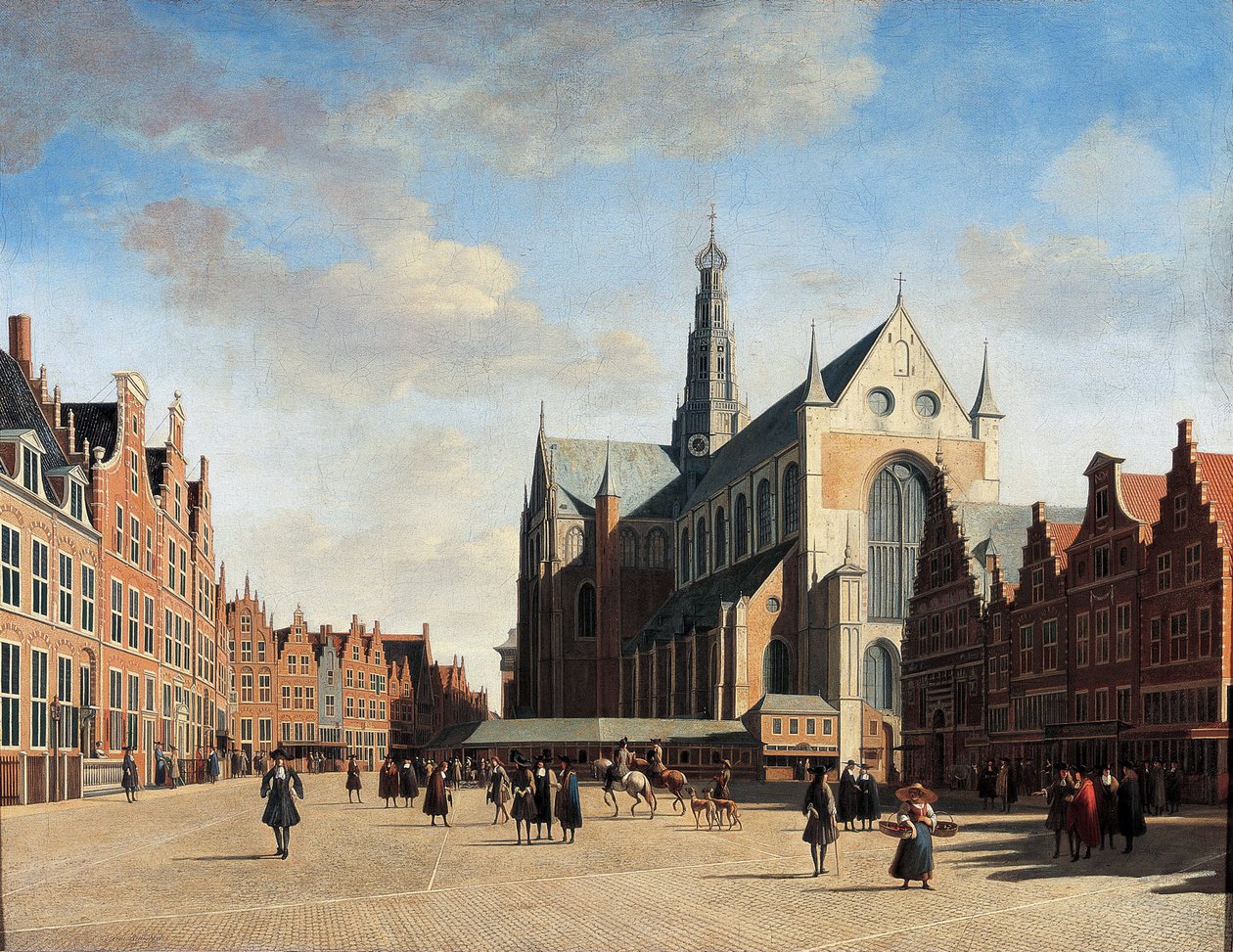 De Grote Markt in Haarlem door Gerrit Adriaensz Berckheyde