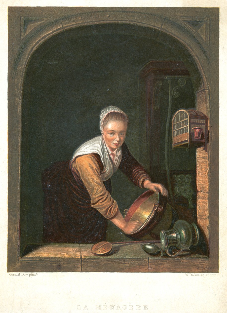 La Menagere, ca. 1630-1670 door Gerrit Dou