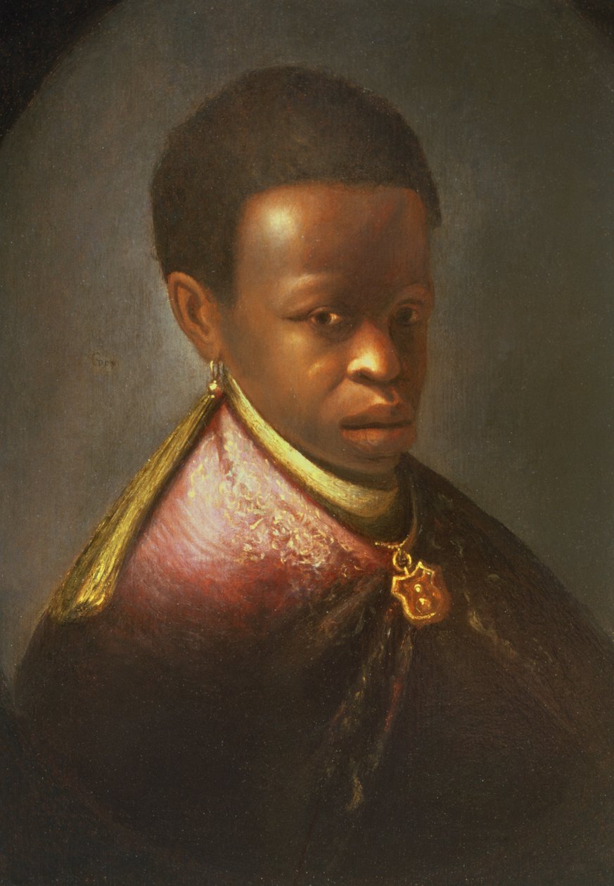 Portret van een zwarte hoveling door Gerrit Dou