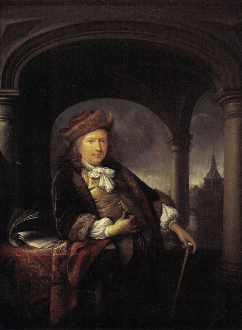 Zelfportret op vijftigjarige leeftijd door Gerrit Dou