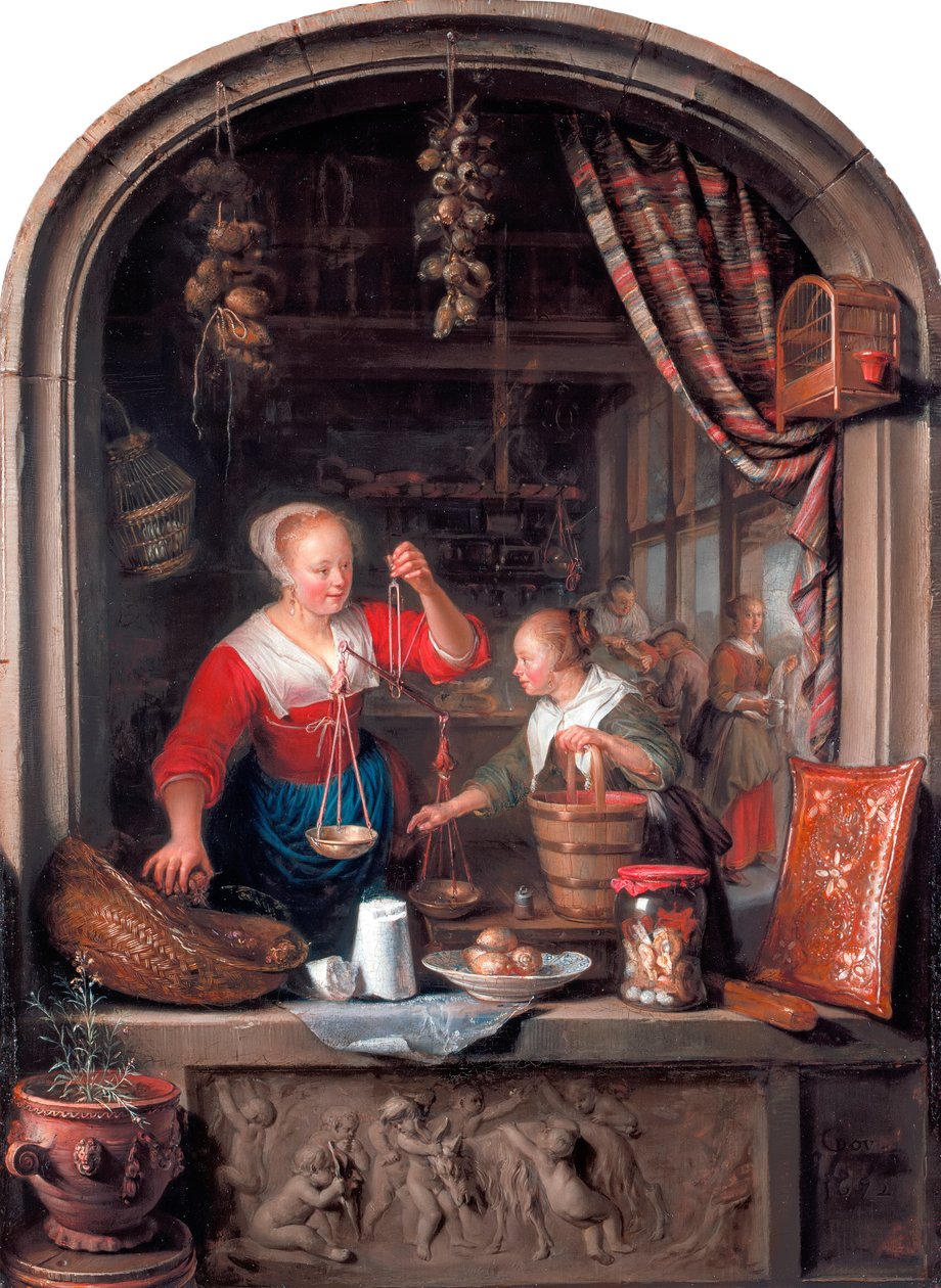 De kruidenierswinkel door Gerrit Dou