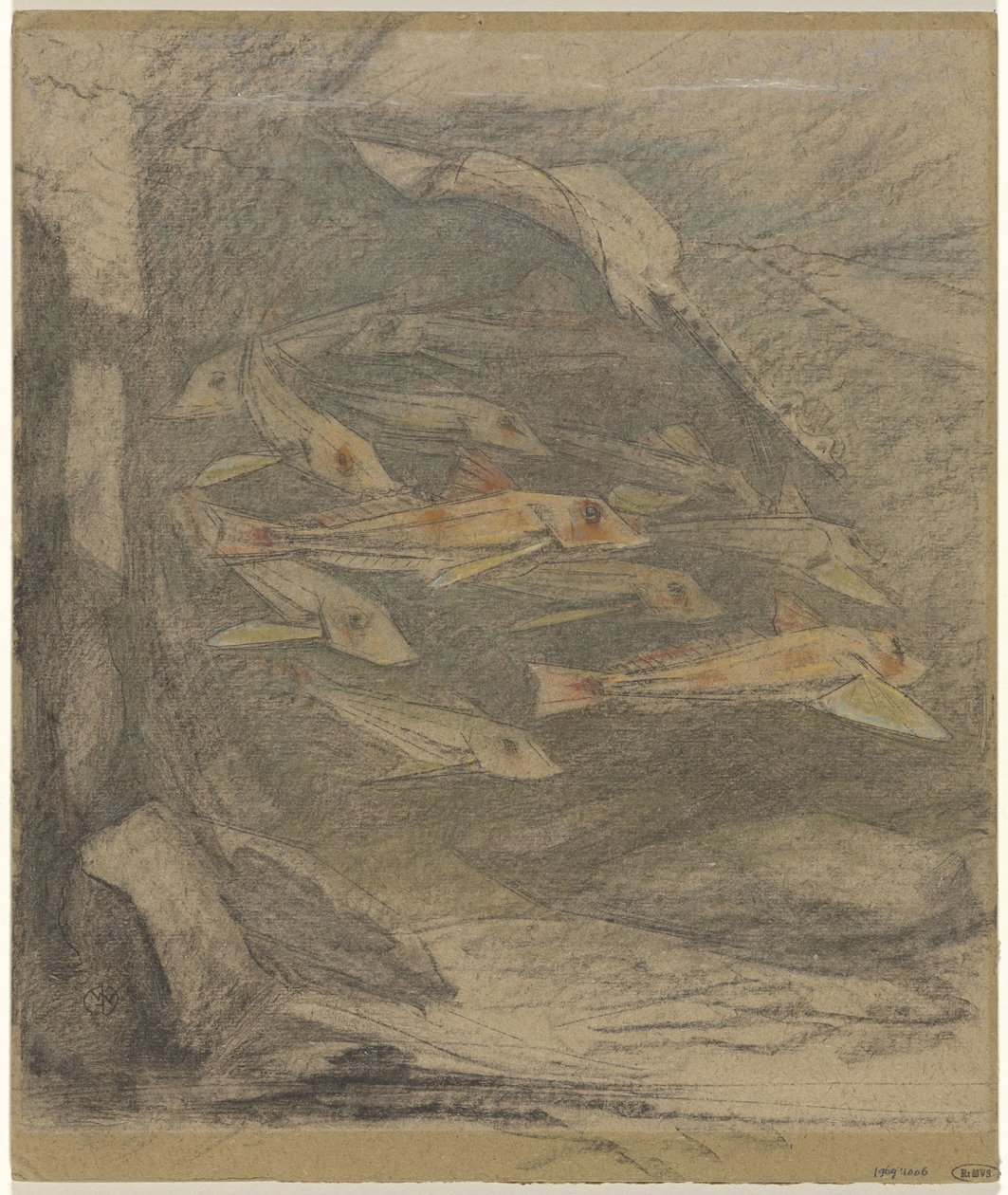 School ponen en een rog door Gerrit Willem Dijsselhof