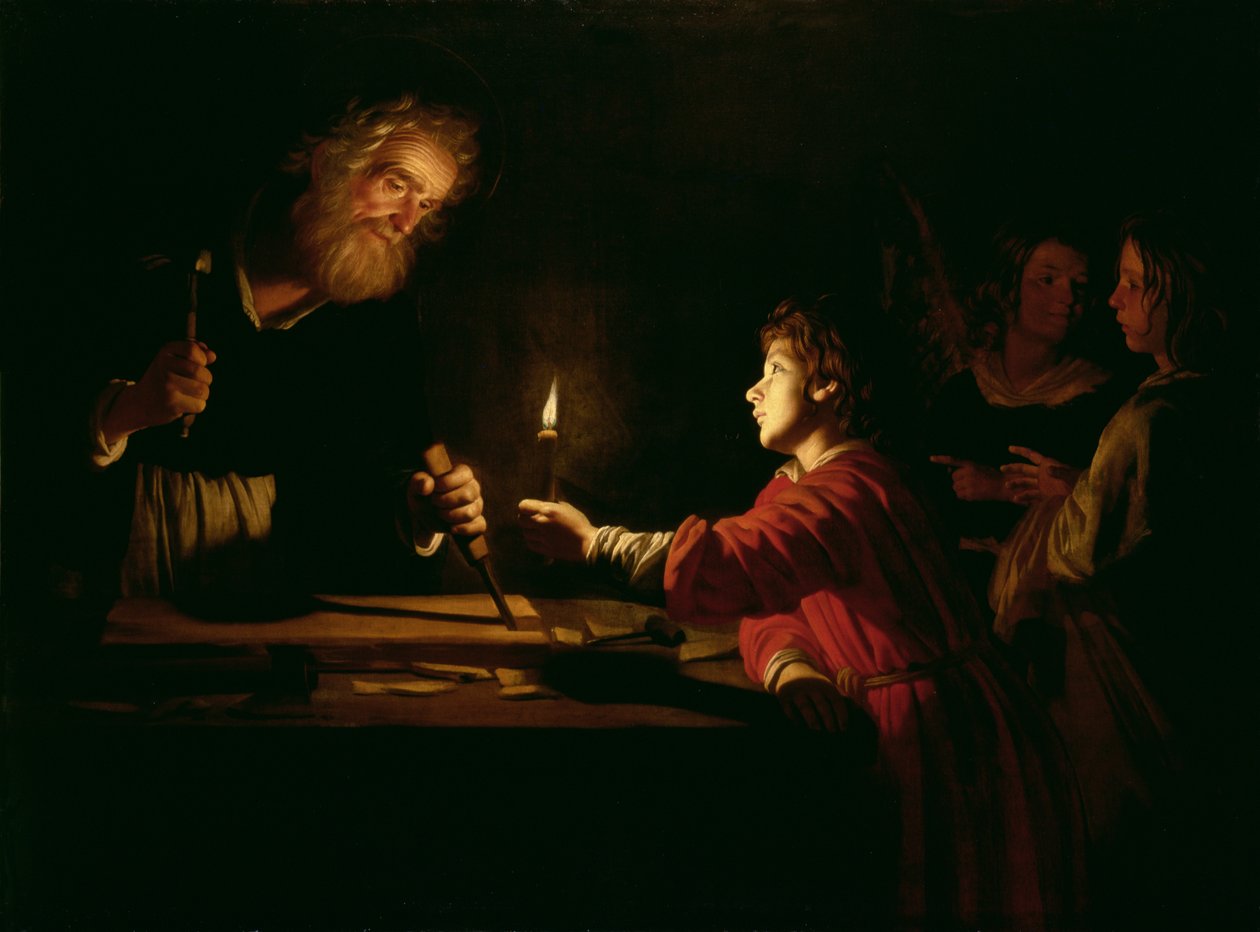 De kindertijd van Christus, ca. 1620 door Gerrit van Honthorst