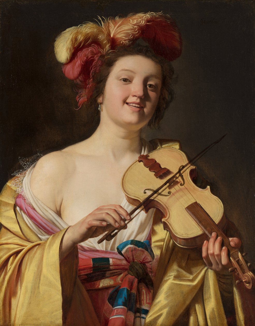 De violist door Gerrit van Honthorst