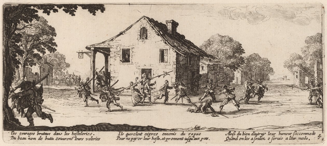 Plundering door Gerrit van Schagen after Jacques Callot