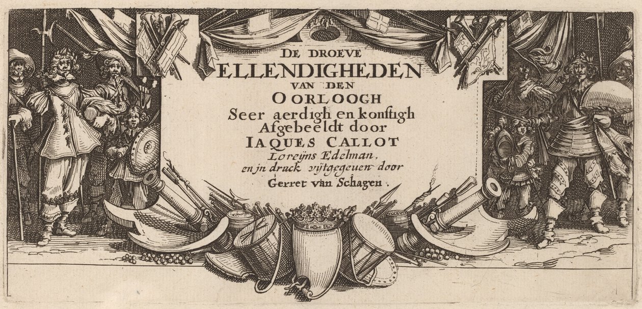 Titelpagina door Gerrit van Schagen after Jacques Callot