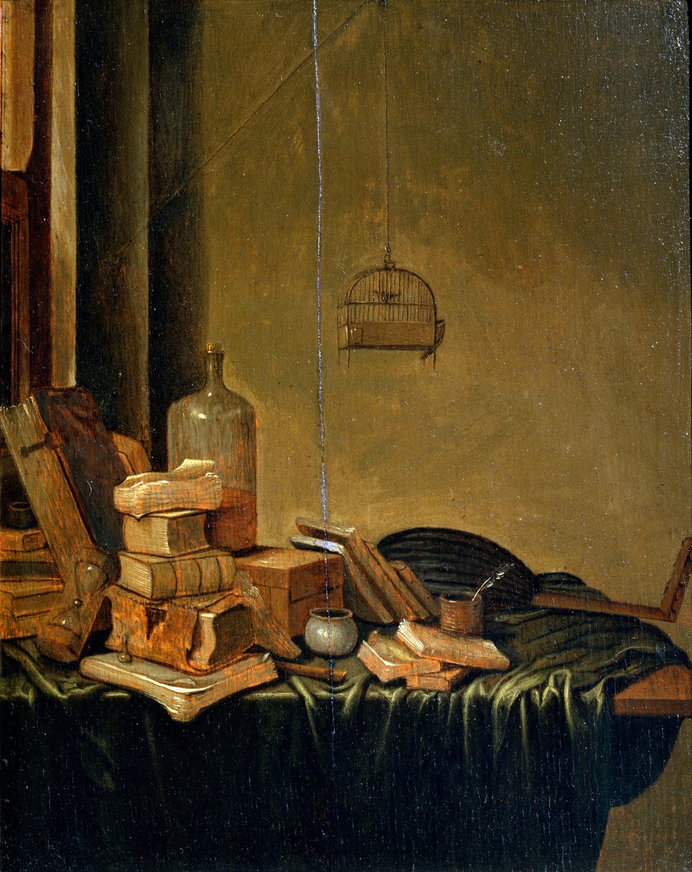 Stilleven met boeken door Gerrit van Vucht