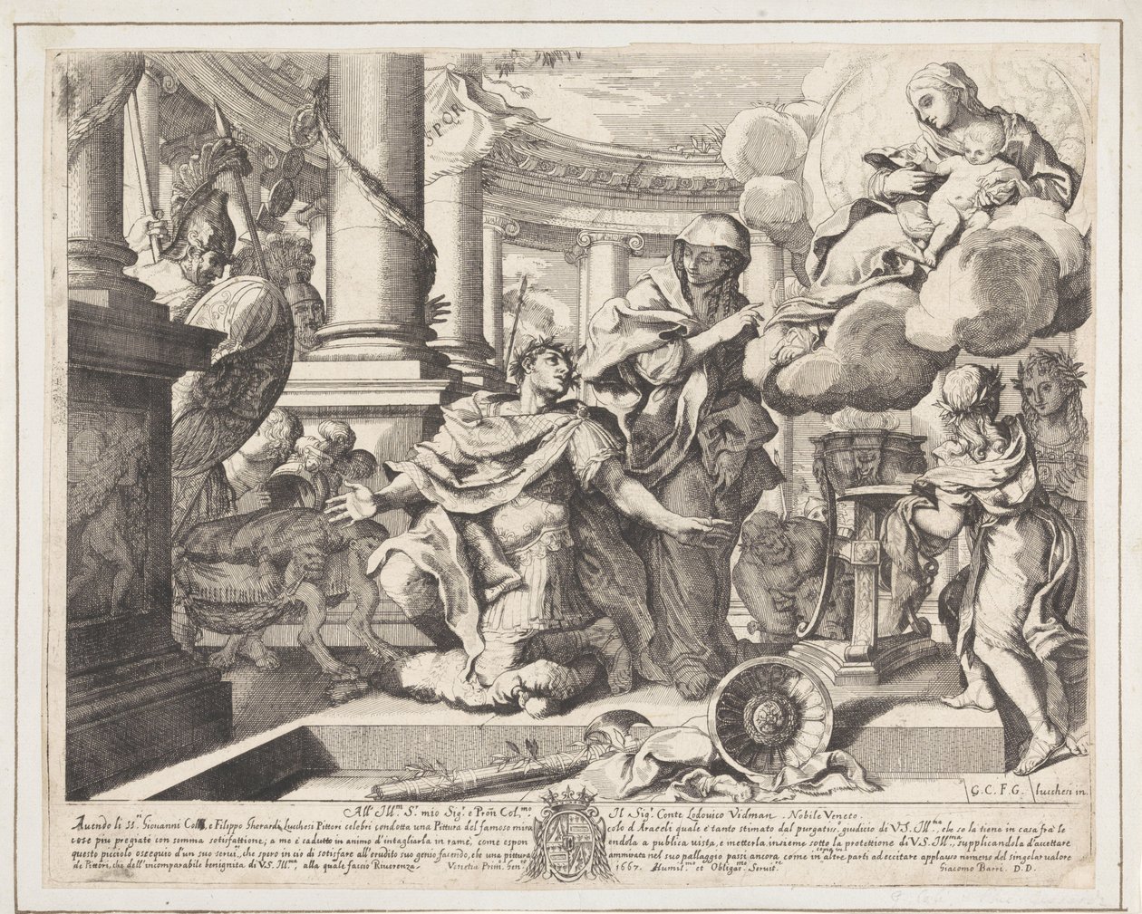 Keizer Augustus en de Tiburtijnse Sibille door Giacomo Barri