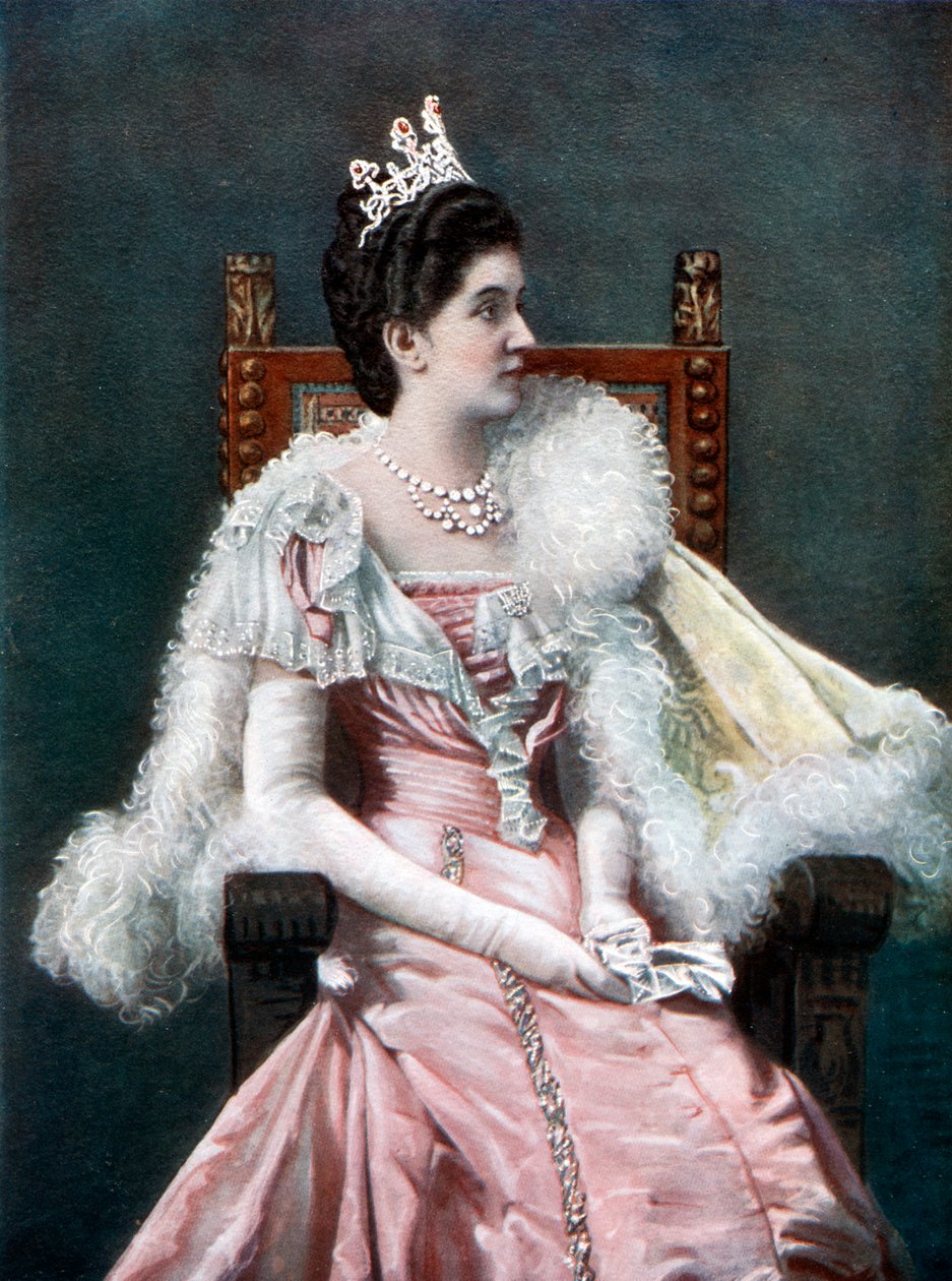 Koningin Elena van Italië, eind 19e eeuw door Giacomo Brogi