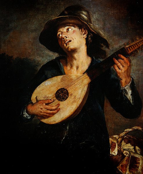 Zanger met een luit door Giacomo Francesco Cipper