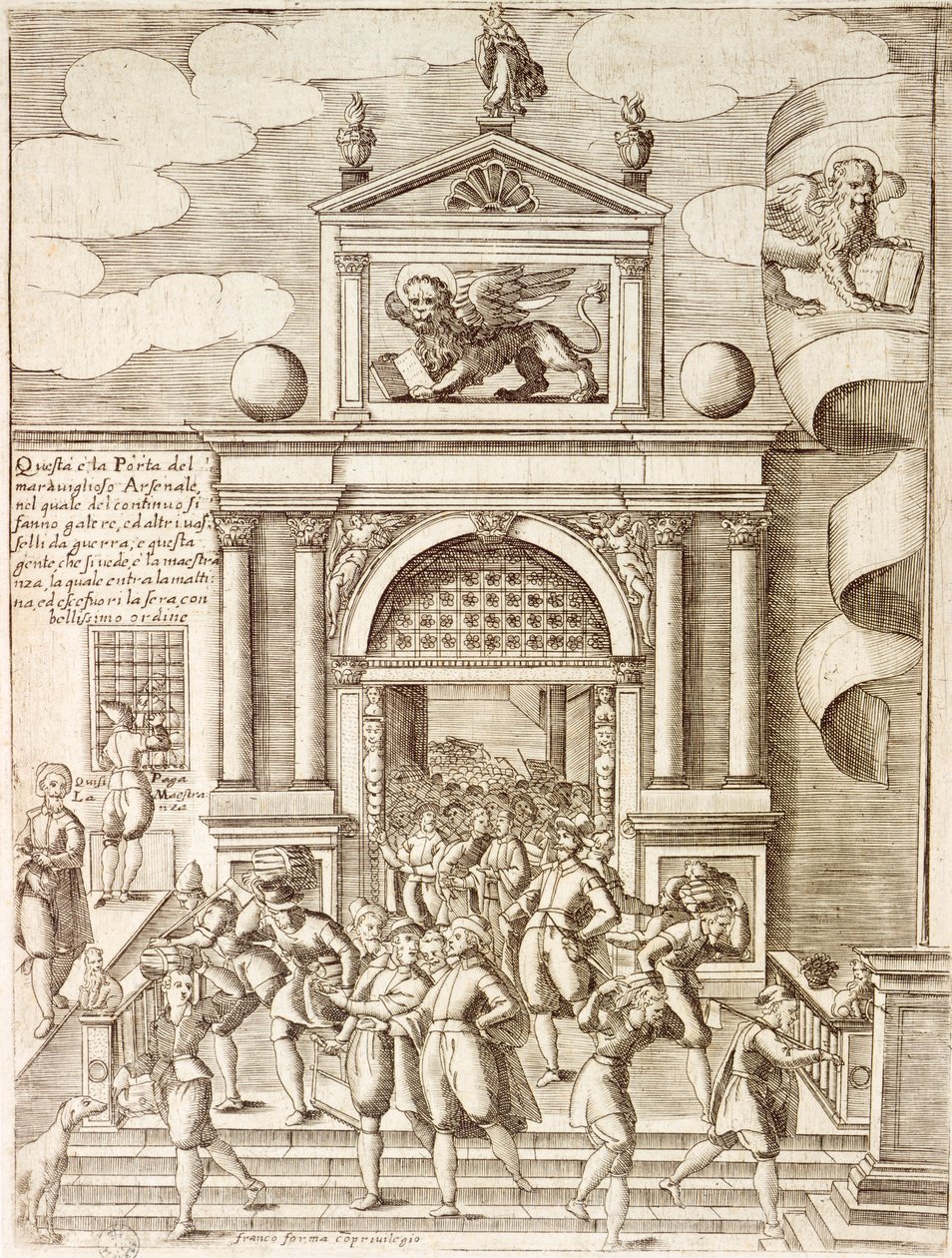 De poort naar het Arsenaal in Venetië door Giacomo Franco