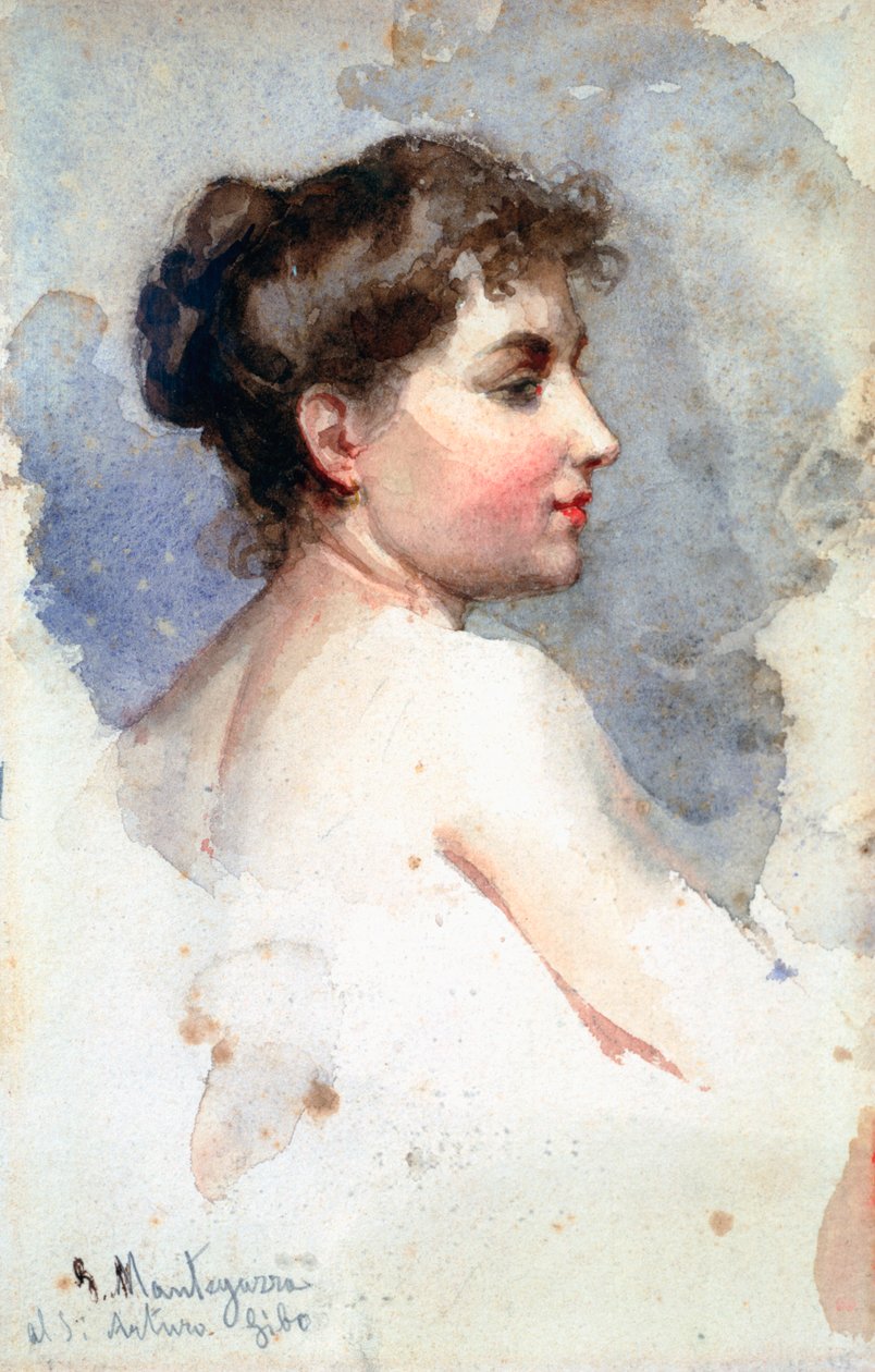 Portret van een vrouw, ca. 1873-1920 door Giacomo Mantegazza