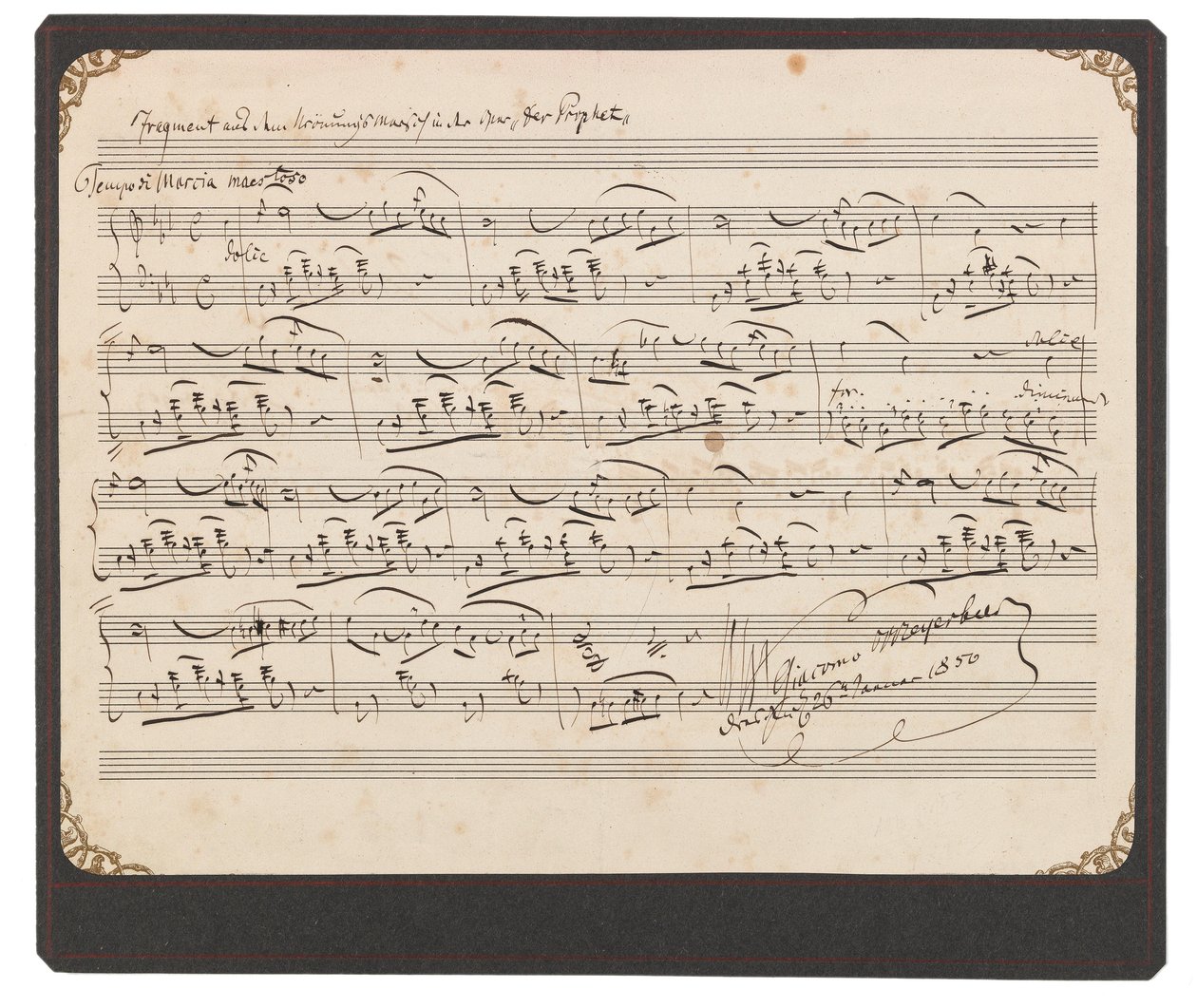 Meyerbeer fragment uit Kroningsmars door Giacomo Meyerbeer