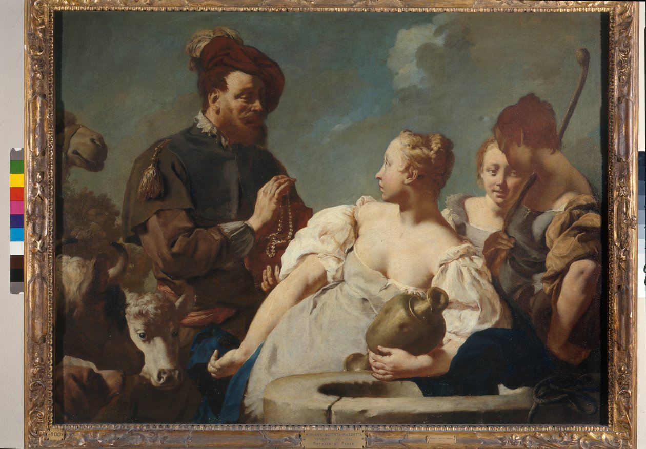Rebecca en Eleazar bij de bron door Giambattista Piazzetta
