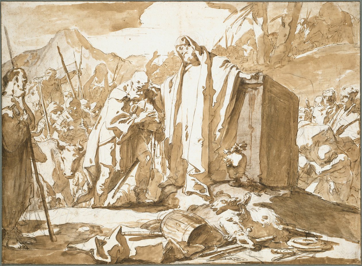 De ontmoeting van Abraham en Melchizedek door Giambattista Tiepolo