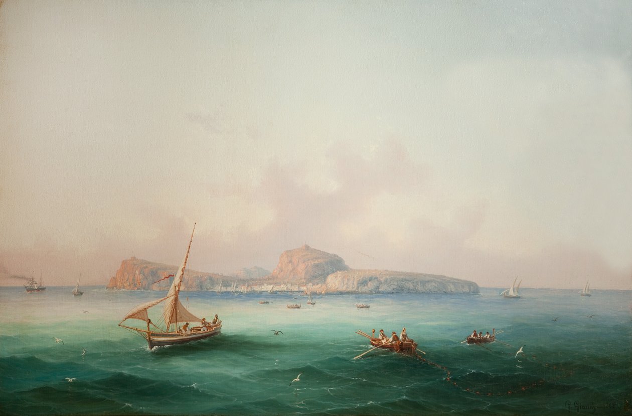 Uitzicht op Capri, 1868 door Giancinto Gianni